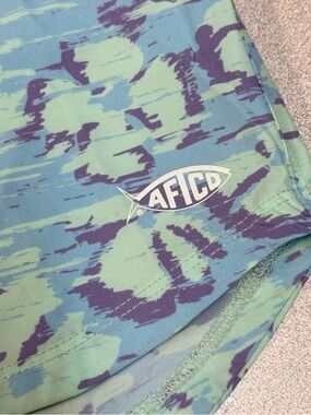 AFTCO Aqua Green Camo Swim Trunks Sz small